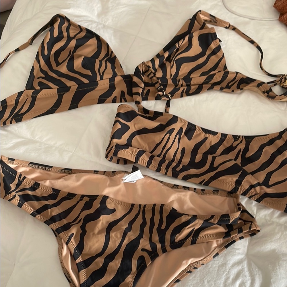 J Crew Tiger Print Bikini Set